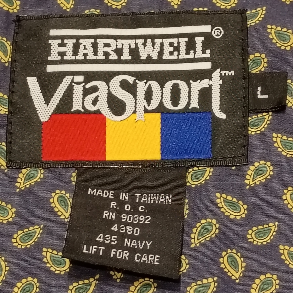 Vintage BellSouth Hartwell ViaSport Men's L Navy Windbreaker Hooded - Picture 4 of 7